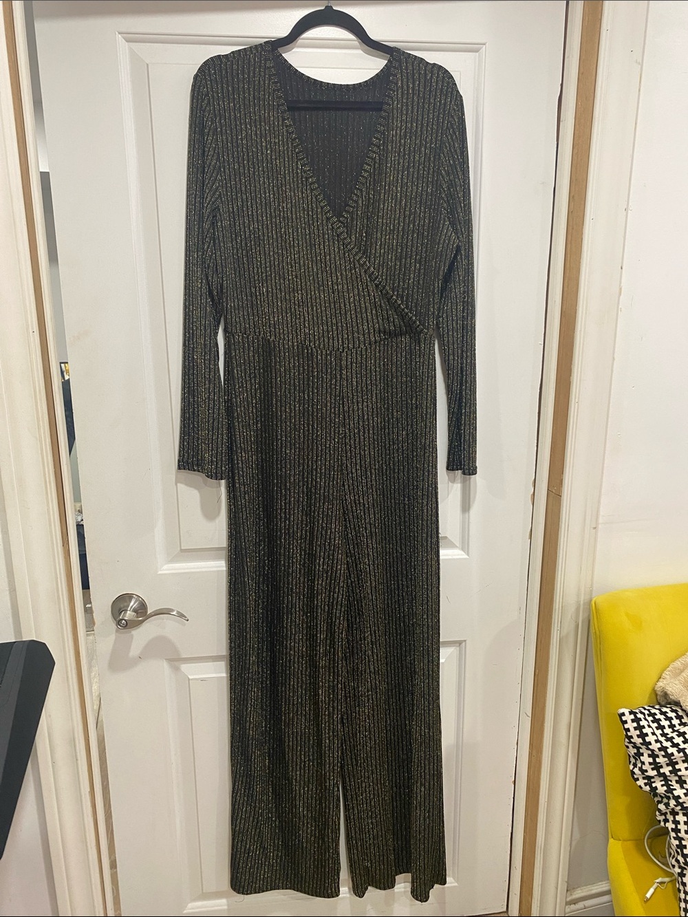 Black and Gold Sequin Jumpsuit